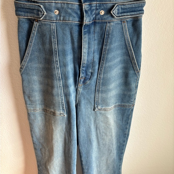 Americana Good American Light Blue Denim Jumpsuit size 1 w/as adjustable waist - Picture 5 of 16